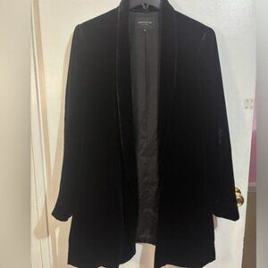 Lafayette 148 New York Cecily Velvet Open-Front Topper Jacket - Black XL